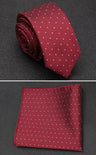 XGVOKH Men Tie Cravat Set Fashion Wedding Ties for Men Hanky Necktie Dot Striped Gravata Jacquard Tie Social Party Accessories