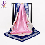 [BYSIFA] Automne Hiver Dames Foulards Nouveaux Accessoires Femmes Grands Foulards Carrés En Soie Nouveau Vin Rouge Paisley Musulman Islamique Écharpe