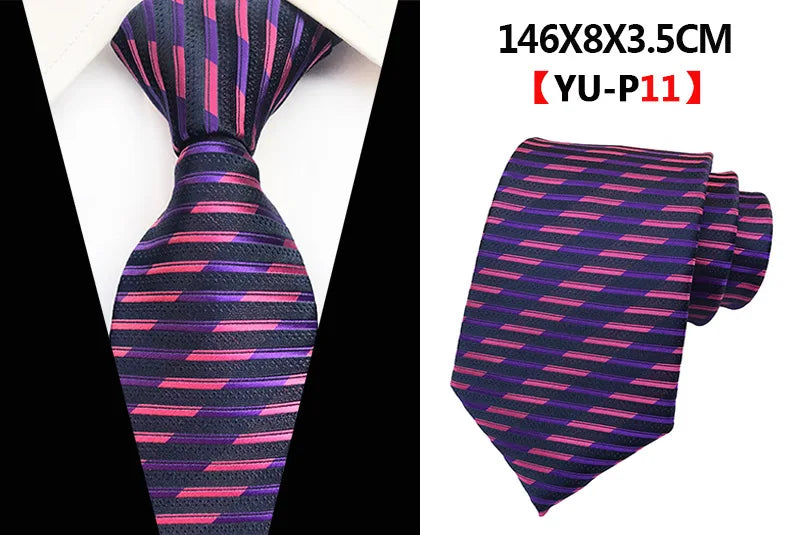 Corbatas de seda tejidas en jacquard con diseño de cachemira a cuadros para hombre, corbatas de 8 cm a rayas para trajes de negocios, bodas y fiestas.