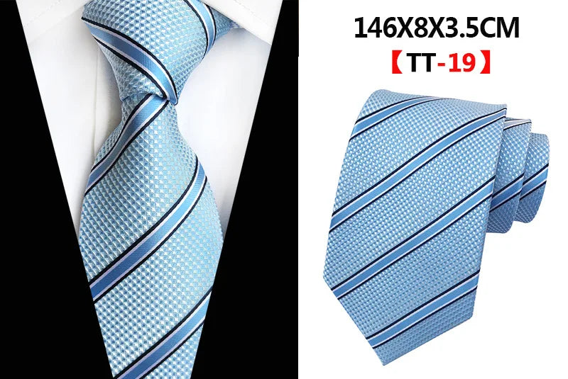 Corbatas de seda tejidas en jacquard con diseño de cachemira a cuadros para hombre, corbatas de 8 cm a rayas para trajes de negocios, bodas y fiestas.