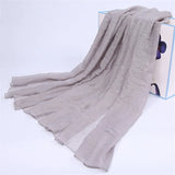 Écharpe en coton solide pour femme, châles et écharpes en pashmina, longs et doux, style musulman, hijab, tendance 2019