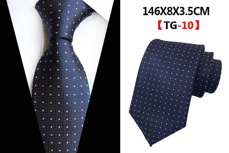 Corbatas de seda tejidas en jacquard con diseño de cachemira a cuadros para hombre, corbatas de 8 cm a rayas para trajes de negocios, bodas y fiestas.