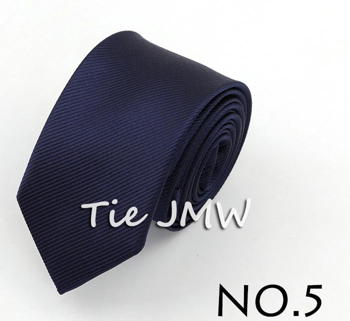 Cravate classique unie pour homme, cravate formelle à rayures, 6 cm, fine, pour mariage, slim, pour marié