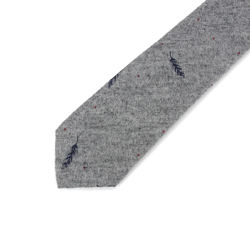 Cravate décontractée en coton pour homme, 6 cm, motif feuilles, imprimé oiseaux, style classique, idéal pour un mariage ou une soirée
