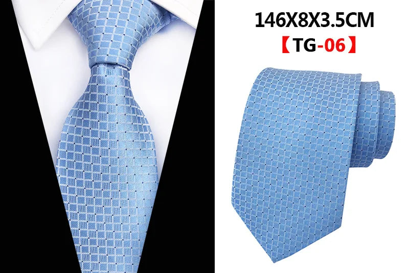 Corbatas de seda tejidas en jacquard con diseño de cachemira a cuadros para hombre, corbatas de 8 cm a rayas para trajes de negocios, bodas y fiestas.