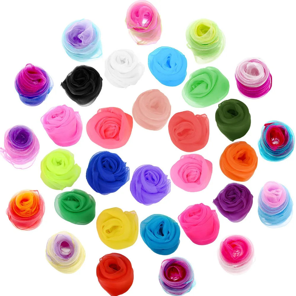 Foulard carré en mousseline de soie pour femme et fille, joli foulard multicolore tendance pour Halloween, déguisement de fête