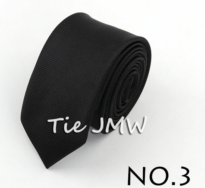Cravate classique unie pour homme, cravate formelle à rayures, 6 cm, fine, pour mariage, slim, pour marié