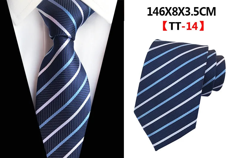 Corbatas de seda tejidas en jacquard con diseño de cachemira a cuadros para hombre, corbatas de 8 cm a rayas para trajes de negocios, bodas y fiestas.