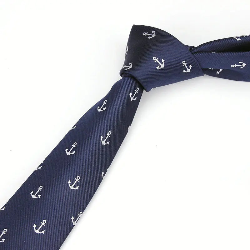Cravates de luxe pour hommes, motif ancre tissé, pour hommes, cravates fines, cravate fine en polyester jacquard, cravates de mariage Corbata Gravata
