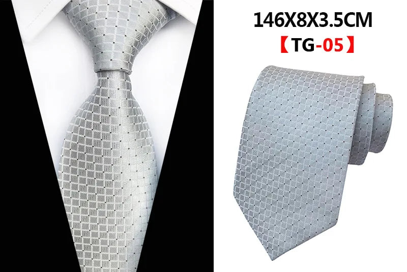 Corbatas de seda tejidas en jacquard con diseño de cachemira a cuadros para hombre, corbatas de 8 cm a rayas para trajes de negocios, bodas y fiestas.