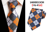 Corbatas de seda tejidas en jacquard con diseño de cachemira a cuadros para hombre, corbatas de 8 cm a rayas para trajes de negocios, bodas y fiestas.