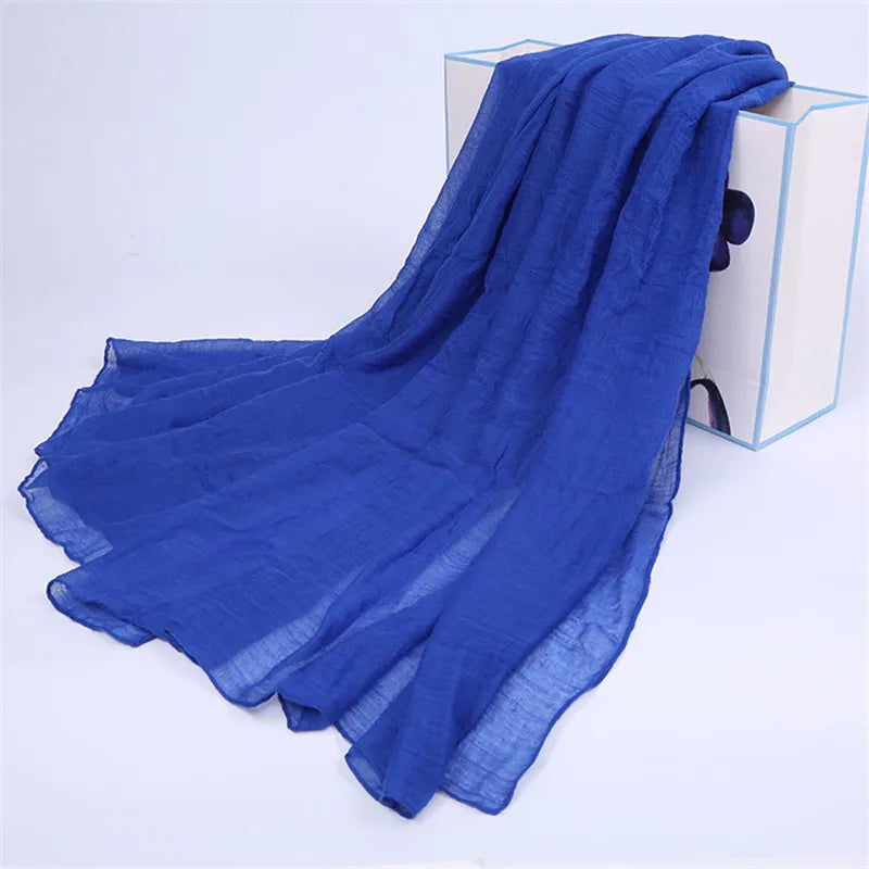 Écharpe en coton solide pour femme, châles et écharpes en pashmina, longs et doux, style musulman, hijab, tendance 2019