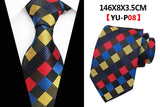 Corbatas de seda tejidas en jacquard con diseño de cachemira a cuadros para hombre, corbatas de 8 cm a rayas para trajes de negocios, bodas y fiestas.