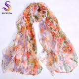 Rosa Orange Seidenschal 2016 Neues Design Lange Weibliche Schals Gedruckt 170*105 cm Frühling Herbst Mode-accessoires Frauen Seidenschal