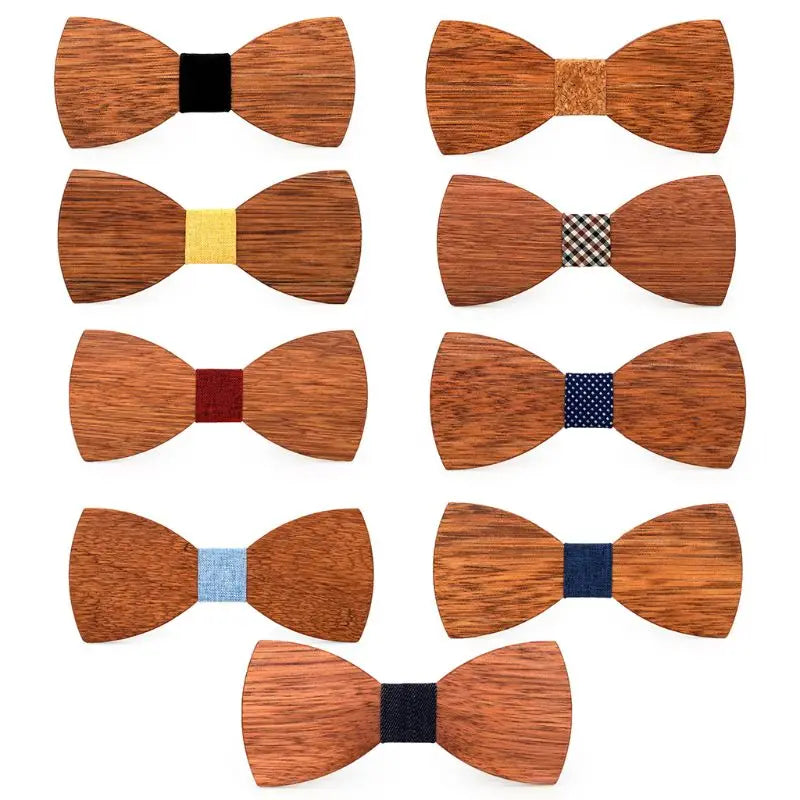 Bow Tie Men High Quality Wooden Bow Ties Classic Business Butterfly Solid Wood Color
