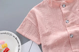 New Summer  Hot Sale Toddler Kids Baby Boys Shirt Cartoon Tops Denim Shorts Pants Outfits Set Baby Clothes