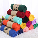 Écharpe en coton solide pour femme, châles et écharpes en pashmina, longs et doux, style musulman, hijab, tendance 2019
