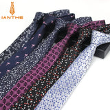 Cravates de luxe pour hommes, motif ancre tissé, pour hommes, cravates fines, cravate fine en polyester jacquard, cravates de mariage Corbata Gravata