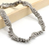 Lucia Craft 5yards  20mm Cotton Elastic Lace Trim  Ribbons Bands DIY Girls' Hair Tie Headband Sewing Clothing Accessories N0608