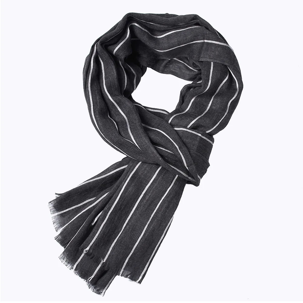 Écharpe de créateur d'hiver pour hommes, écharpe en coton rayée, châle de marque pour femmes et hommes, écharpe en tricot de cachemire, écharpe rayée avec pompons