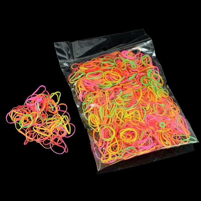 YWHUANSEN Environ 1000 pièces/sac (petit paquet) Nouveaux élastiques à cheveux en TPU pour bébé et enfant Accessoires pour cheveux en caoutchouc pour fille