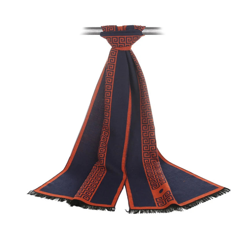 Nouvelle lettre de luxe marque affaires hommes écharpe soie cachemire écharpe châle bonne qualité hiver chaud écharpes hommes 180*30 cm