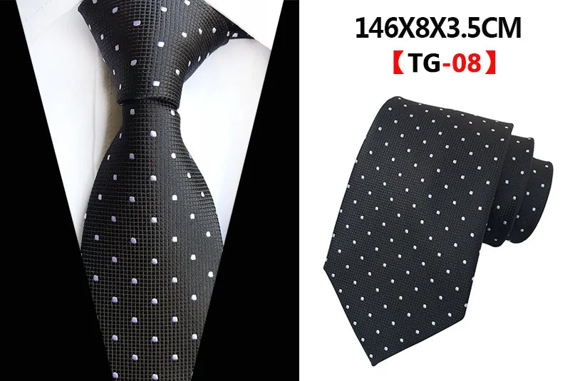 Corbatas de seda tejidas en jacquard con diseño de cachemira a cuadros para hombre, corbatas de 8 cm a rayas para trajes de negocios, bodas y fiestas.