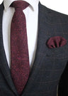 Cravate en laine Ricnais 8 cm, motif écossais solide, pour homme, ensemble cravate et mouchoir en cachemire de qualité, idéal pour une fête de mariage
