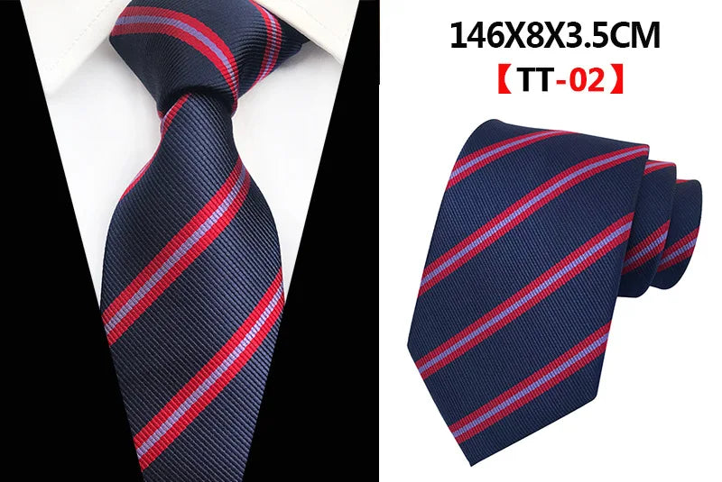 Corbatas de seda tejidas en jacquard con diseño de cachemira a cuadros para hombre, corbatas de 8 cm a rayas para trajes de negocios, bodas y fiestas.