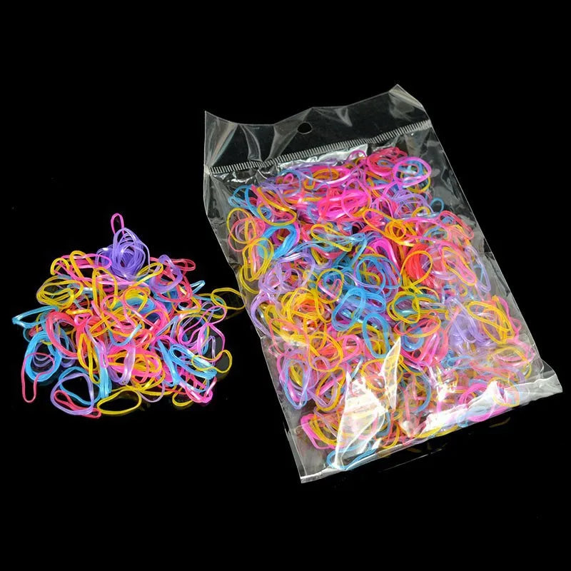 YWHUANSEN Environ 1000 pièces/sac (petit paquet) Nouveaux élastiques à cheveux en TPU pour bébé et enfant Accessoires pour cheveux en caoutchouc pour fille