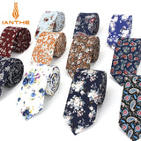 Cravate décontractée en coton pour homme, 6 cm, motif feuilles, imprimé oiseaux, style classique, idéal pour un mariage ou une soirée