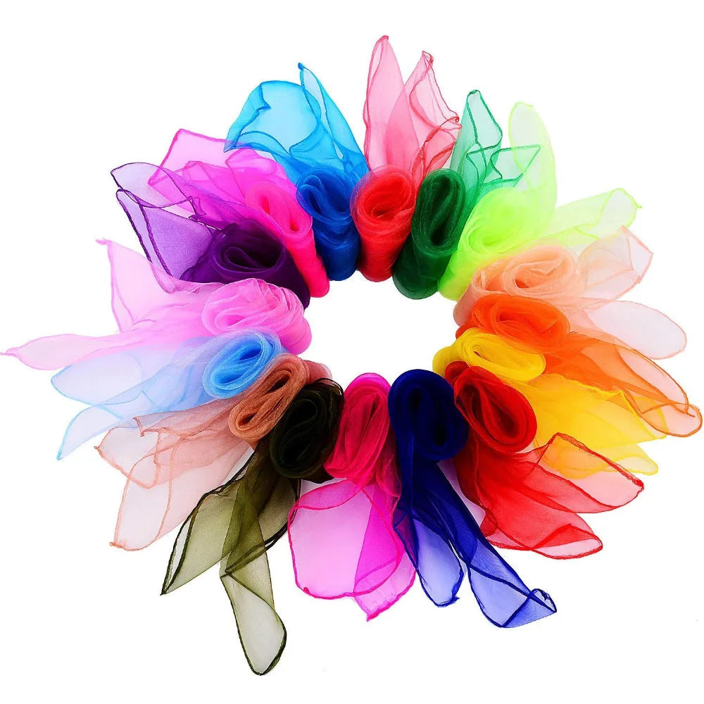 Foulard carré en mousseline de soie pour femme et fille, joli foulard multicolore tendance pour Halloween, déguisement de fête