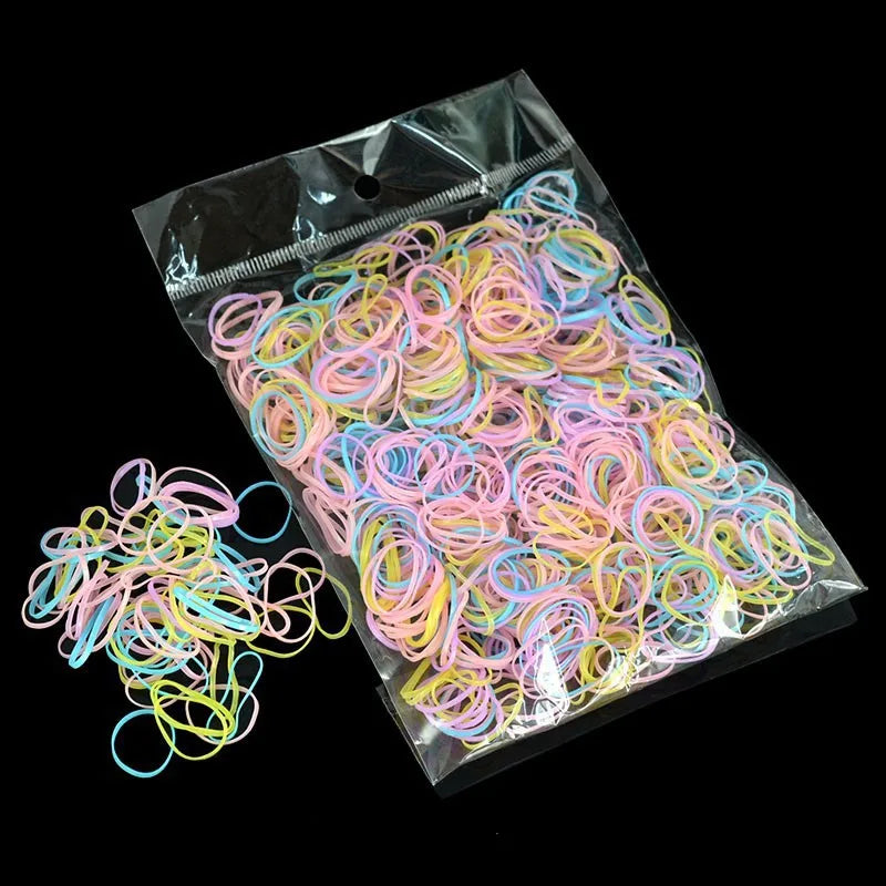 YWHUANSEN Environ 1000 pièces/sac (petit paquet) Nouveaux élastiques à cheveux en TPU pour bébé et enfant Accessoires pour cheveux en caoutchouc pour fille