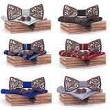 Ensemble noeud papillon en bois et mouchoir noeud papillon cravate Cravate Homme Noeud Papillon Corbatas Hombre Pajarita cadeau pour homme Noël