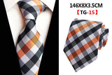 Corbatas de seda tejidas en jacquard con diseño de cachemira a cuadros para hombre, corbatas de 8 cm a rayas para trajes de negocios, bodas y fiestas.