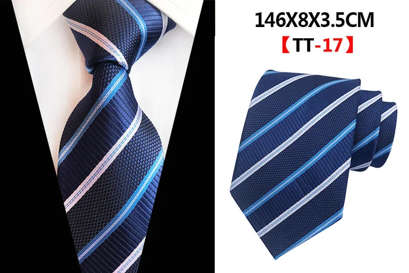 Corbatas de seda tejidas en jacquard con diseño de cachemira a cuadros para hombre, corbatas de 8 cm a rayas para trajes de negocios, bodas y fiestas.