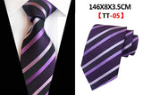 Corbatas de seda tejidas en jacquard con diseño de cachemira a cuadros para hombre, corbatas de 8 cm a rayas para trajes de negocios, bodas y fiestas.