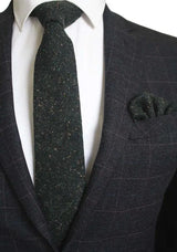 Cravate en laine Ricnais 8 cm, motif écossais solide, pour homme, ensemble cravate et mouchoir en cachemire de qualité, idéal pour une fête de mariage