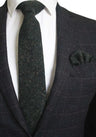 Cravate en laine Ricnais 8 cm, motif écossais solide, pour homme, ensemble cravate et mouchoir en cachemire de qualité, idéal pour une fête de mariage