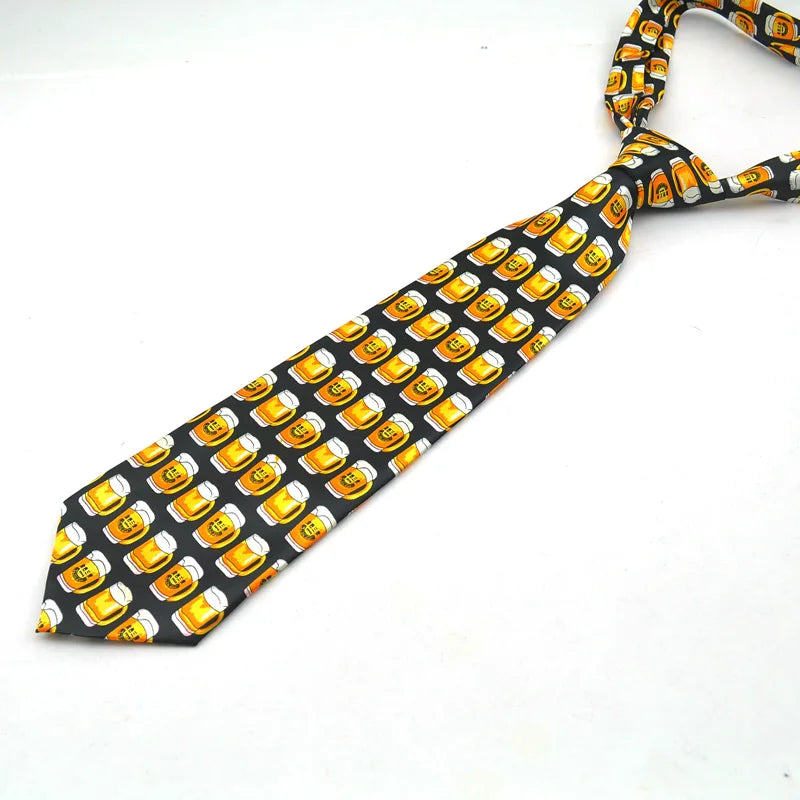 Cravate pour homme, chope de bière, cravate amusante, robe formelle, cadeau de mariage, chemise, cravate, fête, marque de mode, design, slim, 10 cm, club d'affaires