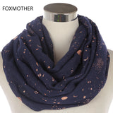 Foulard tendance FOXMOTHER 2021, motif étoile, lune, feuille d'or, pour femme, cadeau de Noël