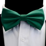GUSLESON Silk Solid Pre-tied Bow Tie for Men Purple Black Yellow Double Fold Bow ties Waterproof Wedding Business Bowtie