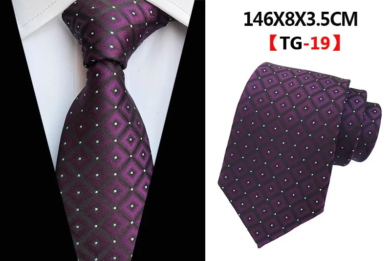 Corbatas de seda tejidas en jacquard con diseño de cachemira a cuadros para hombre, corbatas de 8 cm a rayas para trajes de negocios, bodas y fiestas.