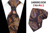 Corbatas de seda tejidas en jacquard con diseño de cachemira a cuadros para hombre, corbatas de 8 cm a rayas para trajes de negocios, bodas y fiestas.