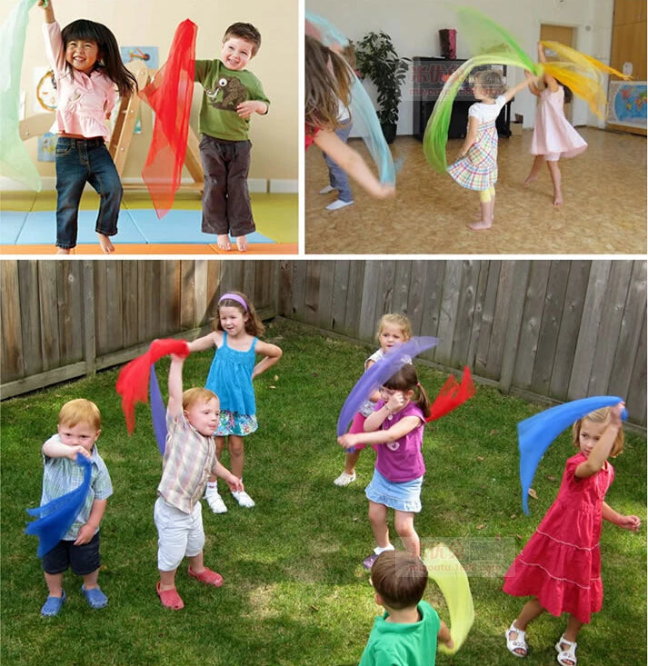 6 farben Kinder gymnastik schals für outdoor-spiel spielzeug/Kinder Kind eltern interaktive taschentuch pädagogisches spielzeug GYH