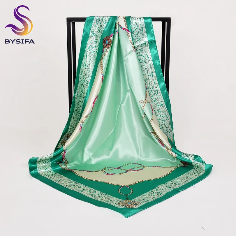 [BYSIFA] Automne Hiver Dames Foulards Nouveaux Accessoires Femmes Grands Foulards Carrés En Soie Nouveau Vin Rouge Paisley Musulman Islamique Écharpe