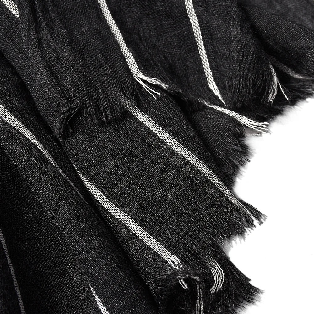 Écharpe de créateur d'hiver pour hommes, écharpe en coton rayée, châle de marque pour femmes et hommes, écharpe en tricot de cachemire, écharpe rayée avec pompons