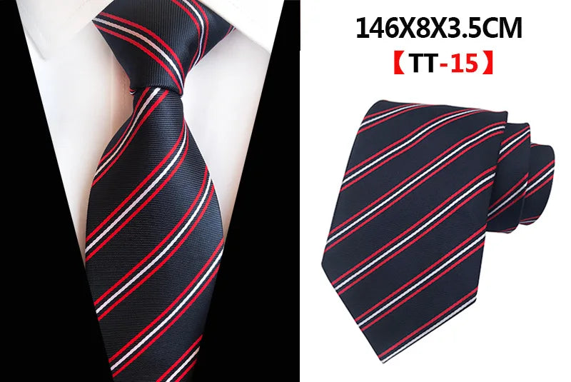 Corbatas de seda tejidas en jacquard con diseño de cachemira a cuadros para hombre, corbatas de 8 cm a rayas para trajes de negocios, bodas y fiestas.
