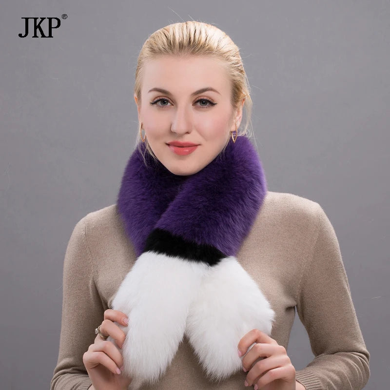 Écharpes d'hiver colorées en vraie fourrure pour femmes, 100 % véritable fourrure de renard, châle solide