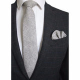 Cravate en laine Ricnais 8 cm, motif écossais solide, pour homme, ensemble cravate et mouchoir en cachemire de qualité, idéal pour une fête de mariage
